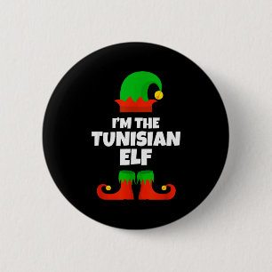 I'm The Tunisian Elf Family Pajama Christmas Funny 2 Inch Round Button