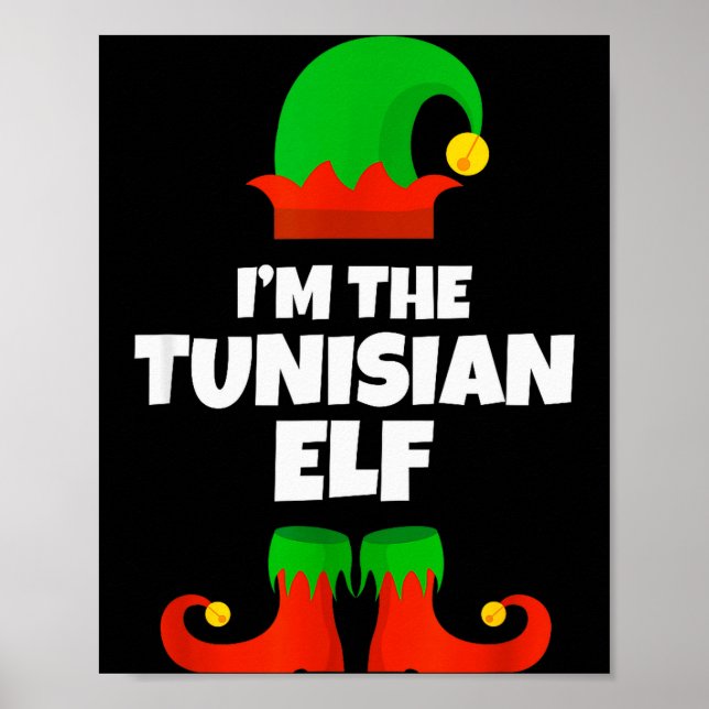 I'm The Tunisian Elf Family Pajama Christmas Funny Poster (Front)
