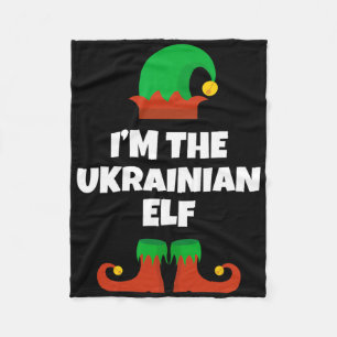 I'm The Ukrainian Elf Family Pajama Christmas Funn Fleece Blanket