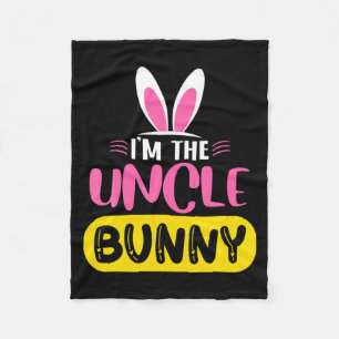 Im The Uncle Bunny Rabbit Ears Egg Funny Easter D  Fleece Blanket