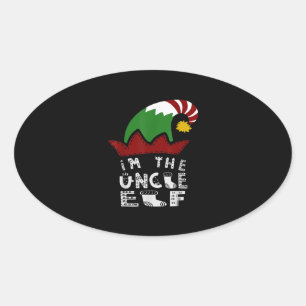 I'm The Uncle Elf Matching Family Group Christmas Oval Sticker