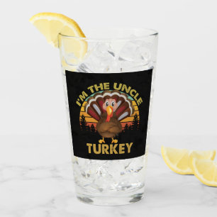 I'm The Uncle Turkey Family Matching Thanksgiving Glass