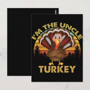 I'm The Uncle Turkey Family Matching Thanksgiving  Postcard