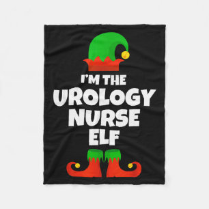 I'm The Urology Nurse Elf Family Pajama Christmas  Fleece Blanket