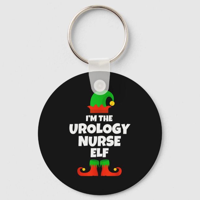 I'm The Urology Nurse Elf Family Pajama Christmas  Keychain (Front)