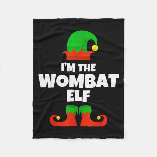 I'm The Wombat Elf Family Pajama Christmas Funny  Fleece Blanket (Front)