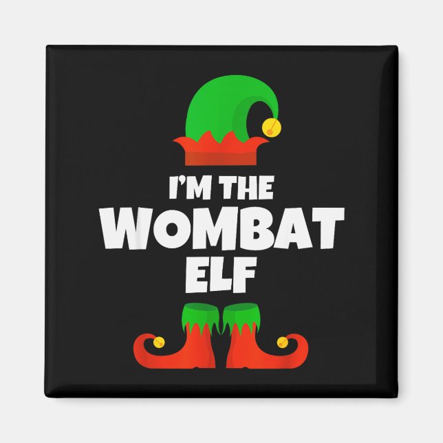 I'm The Wombat Elf Family Pajama Christmas Funny  Magnet (Front)