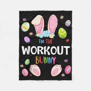 I'm The Workout Bunny Easter Party Matching Family Fleece Blanket