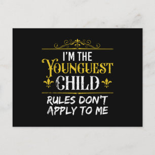 I'm the youngest Child Rules Postcard
