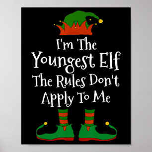 I'm The Youngest Elf Family Matching Fun Christmas Poster
