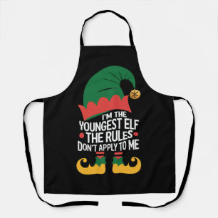 I'm The Youngest Elf Matching Family Christmas Apron