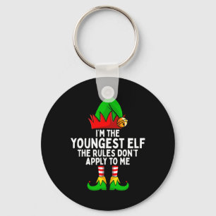 I'm The Youngest Elf Matching Family Christmas Keychain