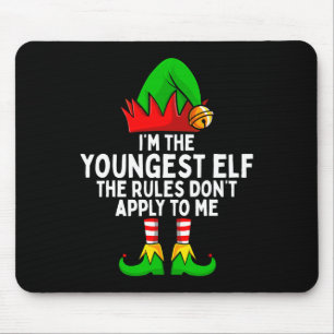 I'm The Youngest Elf Matching Family Christmas Mouse Pad