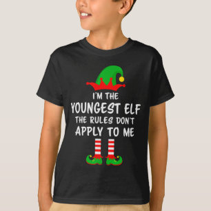 I'm The Youngest Elf Matching Family Christmas  T-Shirt