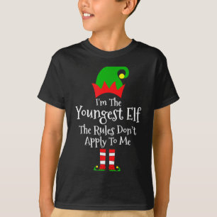 I'm The Youngest Elf The Rules Don't Apply To Me M T-Shirt