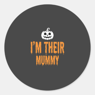 I'm Their Mummy Halloween Mummy Design Classic Round Sticker