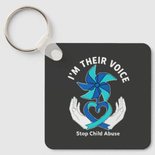I'm Their Voice - Child Abuse Prevention Awareness Keychain