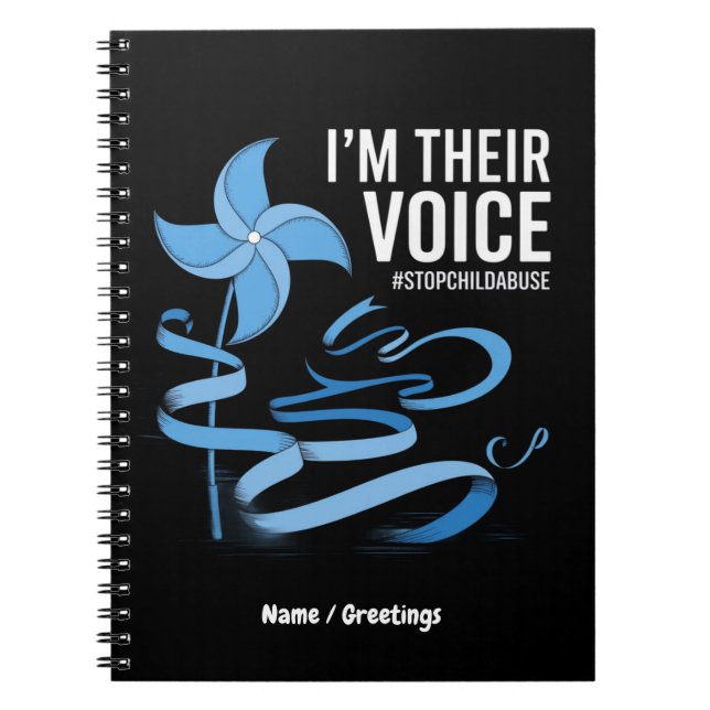 I'm Their Voice Child Abuse Prevention Awareness  Notebook (Front)