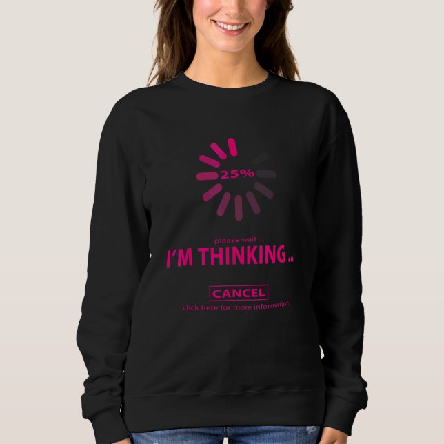 I'm Thinking Cancel Loading Symbol Thinking Pink Sweatshirt (Front)