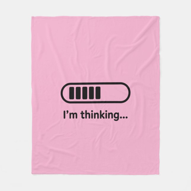 I'm Thinking... Loading Progress Bar Pink Minimali Fleece Blanket (Front)