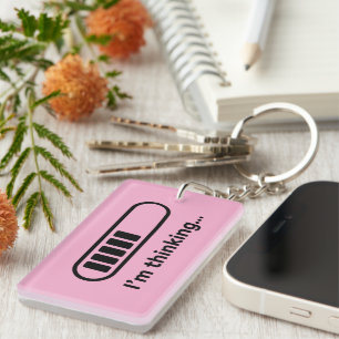 I'm Thinking... Loading Progress Bar Pink Minimali Keychain