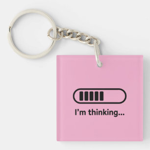 I'm Thinking... Loading Progress Bar Pink Minimali Keychain