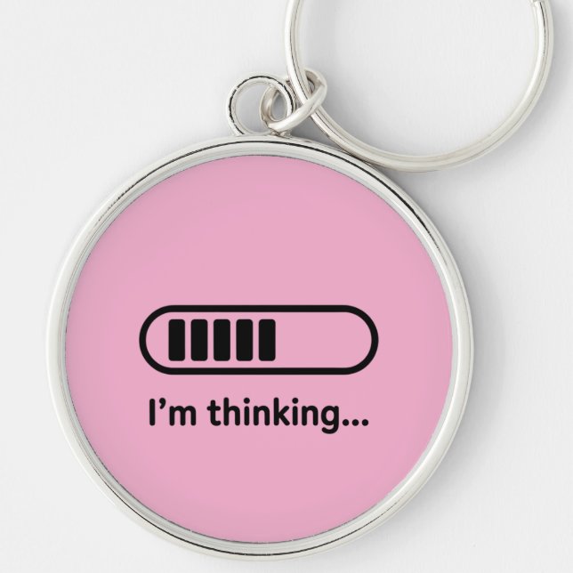 I'm Thinking... Loading Progress Bar Pink Minimali Keychain (Front)