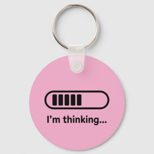 I'm Thinking... Loading Progress Bar Pink Minimali Keychain