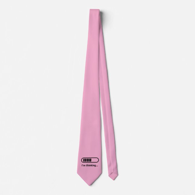 I'm Thinking... Loading Progress Bar Pink Minimali Tie (Front)