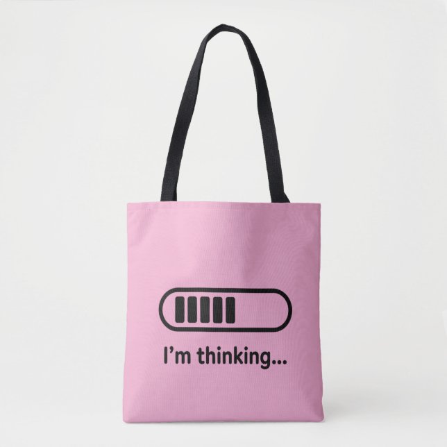 I'm Thinking... Loading Progress Bar Pink Minimali Tote Bag (Front)