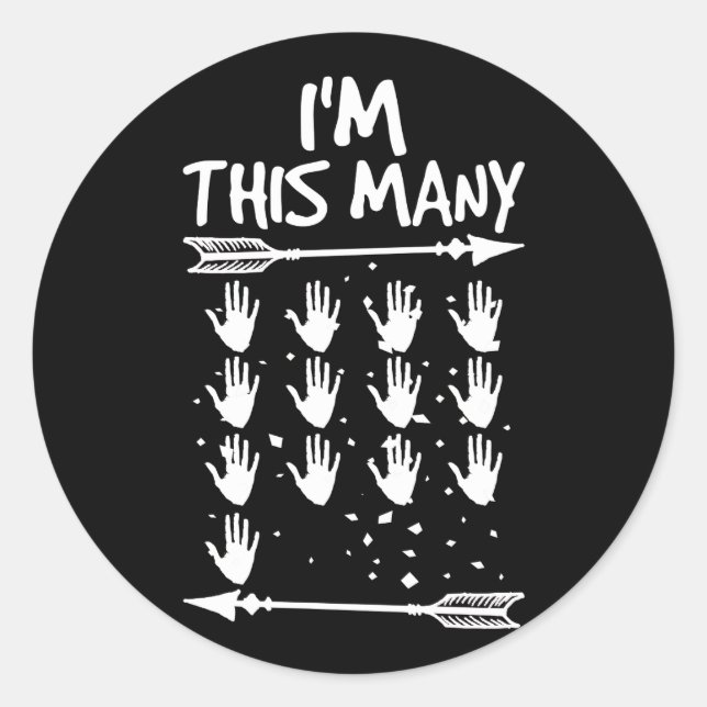I'm This Many 13 Hands 65th Birthday 65 Years Old Classic Round Sticker (Front)