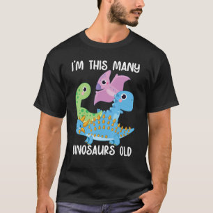 I'm This Many Dinosaurs Old 4 Years Birthday Kids T-Shirt