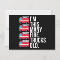 Im This Many Fire Trucks Old T-Shirt Four Year Old