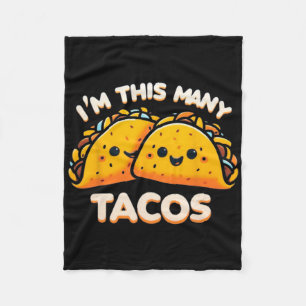 I'm This Many Tacos Second Birthday Twosday Cinco  Fleece Blanket