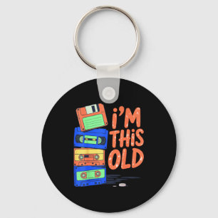 I'm This Old Funny Retro Floppy Cette Design Vinta Keychain