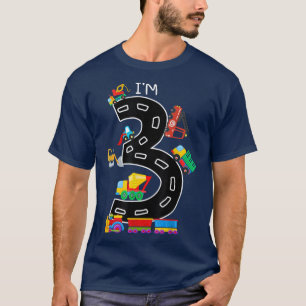 I'm Three 3 Year Old Birthday Boy Garbage Truck To T-Shirt