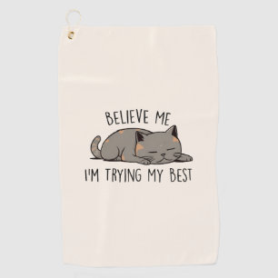 I'm Trying my Best Cute Cat Golf Towel