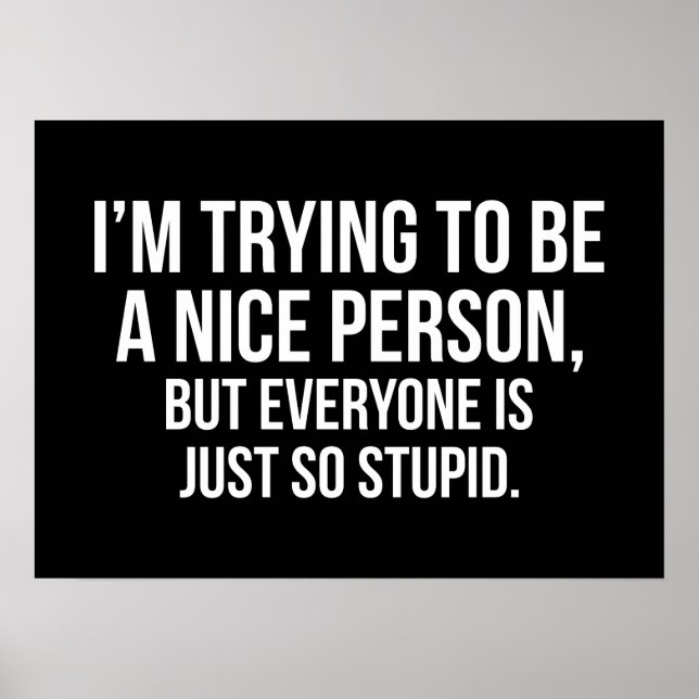 I'm Trying To Be A Nice Person - Funny Novelty Poster (Front)