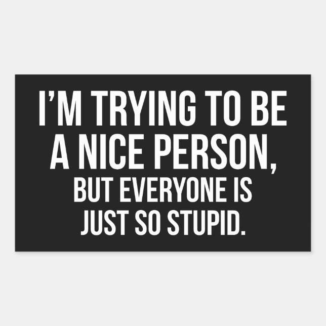 I'm Trying To Be A Nice Person - Funny Novelty Sticker (Front)