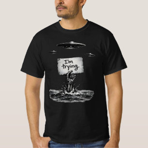 I'm trying to design a dark, surrealist artistic s T-Shirt