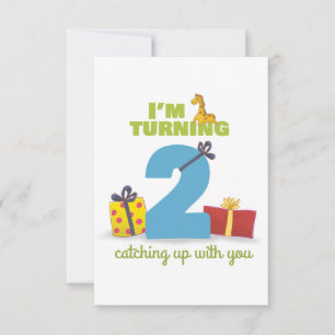 I'm turning 2 Happy Birthday kids card