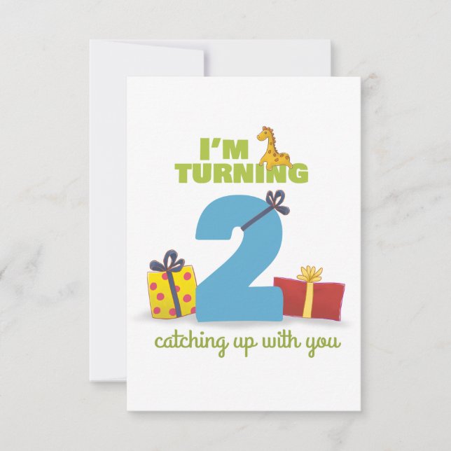 I'm turning 2 Happy Birthday kids card (Front)