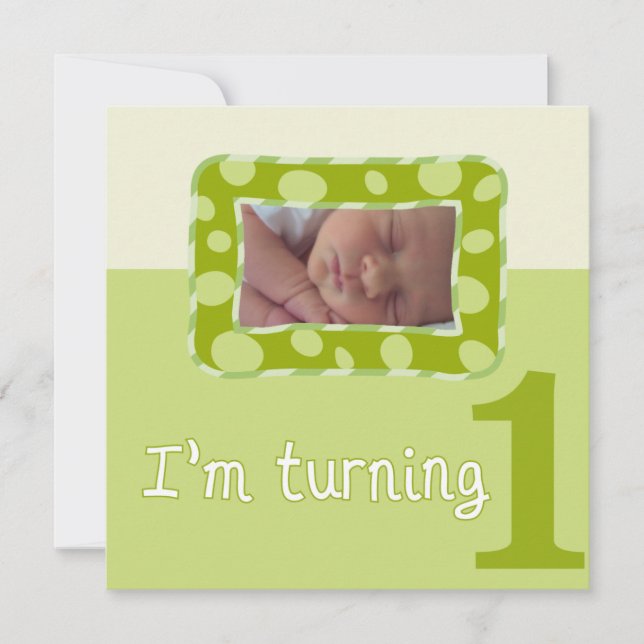 I'm Turning One Birthday Party Invitation (Front)