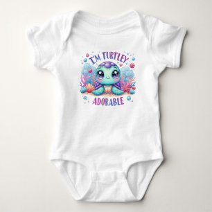 "I'm Turtley Adorable" Baby Jersey Bodysuit