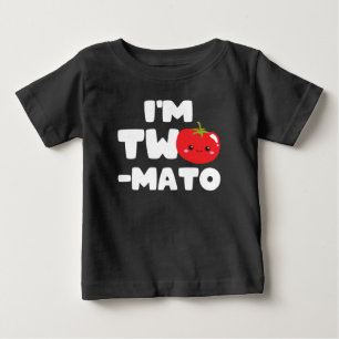 I'm Two-mato 2nd Birthday Tomato Fruit Puns Baby T-Shirt