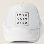 I'm Vaccinated | Covid Vaccine Modern Stylish Bold Trucker Hat<br><div class="desc">Simple, stylish custom "IM VACCINATED" design in modern minimalist bold block typogaphy with a simple black border. The perfect trendy symbol to show that you have been vaccinated for Covid-19 and received the coronavirus vaccine. Be proud and show you are pro vaccine with this fun design! #vaccinated #covid #covid19 #vaccination...</div>