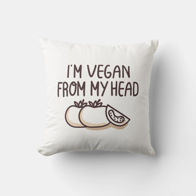 I'm Vegan Throw Pillow (Front)