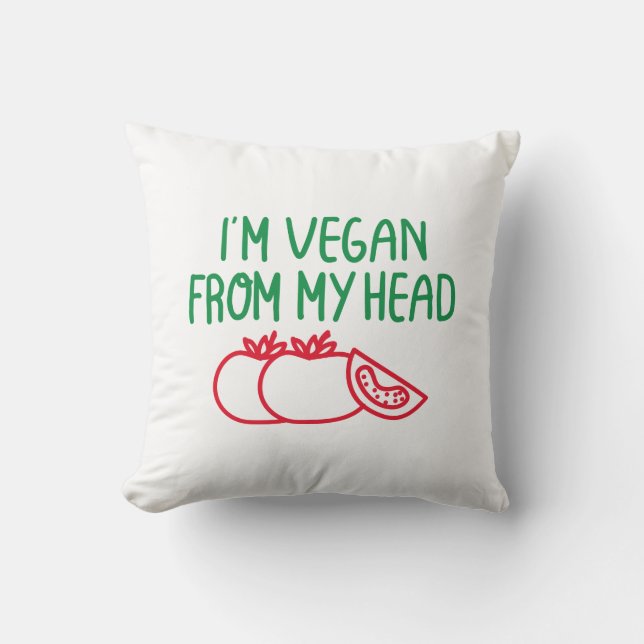 I'm Vegan Throw Pillow (Front)