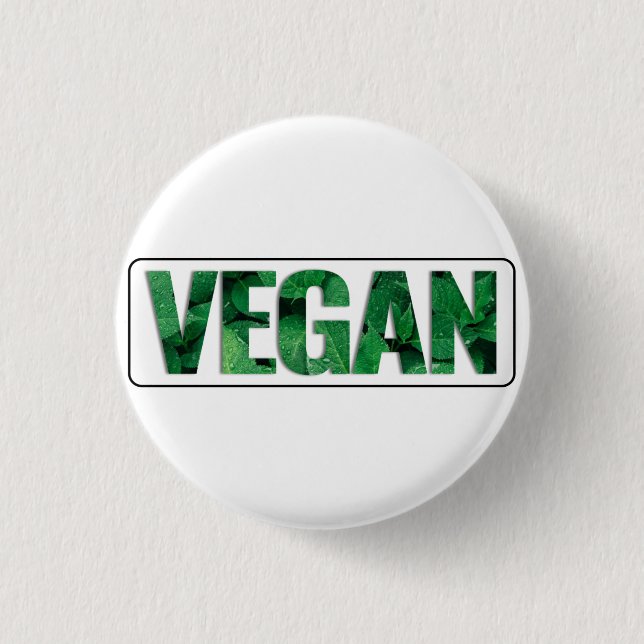 I'm Vegan, Typographic Design 1 Inch Round Button (Front)