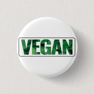 I'm Vegan, Typographic Design 1 Inch Round Button
